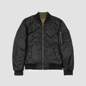DEL BOMBER – BLACK AND GREEN REVERSIBLE FLIGHT JACKET